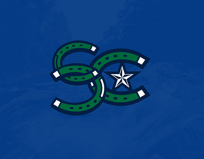 Swift Current Secondary Logo branding broncos canada cowboy current emblem hockey horseshoe illustration logo logo design logotype sports sports logo swift vector western whl