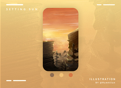 SETTING SUN illustration illustrator iphone case landscape logo nature