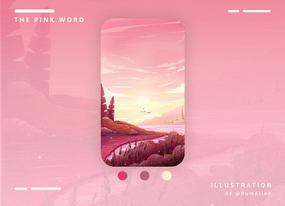 THE PINK WORD illustration illustration design logo mountain wallpaper