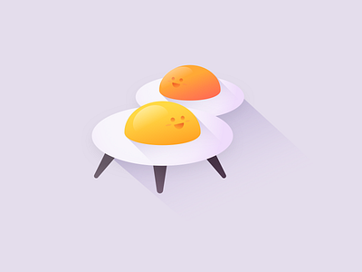 Egg Invaders 3d alien animation branding cute egg flat icon illustration logo minimal shadow space ufo vector