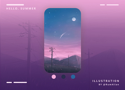 HELLO,SUMMER beautiful dreaminess illustration illustration design iphone case mountain