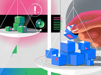 IBM x NYT art direction artificial intelligence branding design editorial futuristic graphic design hands illustration isometric jasonsolo limited palette melbourne tech vector workplace