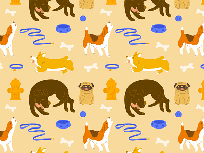 Dog Pattern design dog illustration dogs illustration pattern pattern design surfacedesign