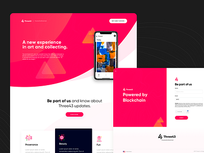 Three43 - Landing Web office logo typography ui vector webdesign website