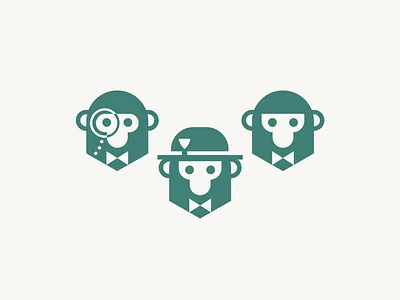 Monkey Business : Dos bowler hat bowtie business corporate hat monkey monocle restaurant restaurant branding restaurant logo three