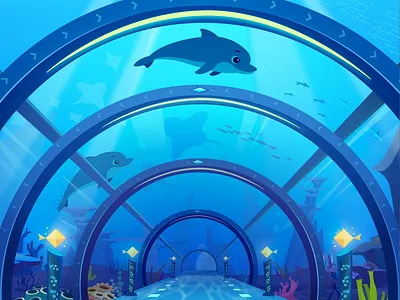 海洋馆 插画设计