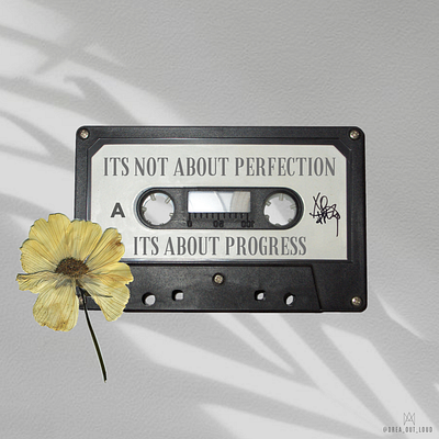 It's about progress cassette design digital art flower graphic illustration positivity