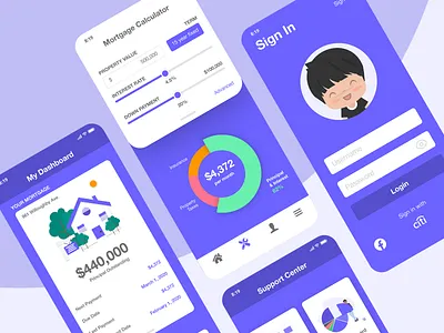 iOS Mortgage App, Again android app better daily ui dailyui design desktop fintech ios loans mobile mortgage product quicken ui ux web
