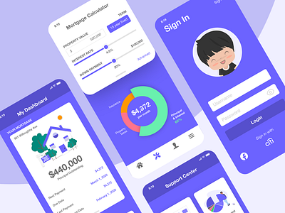 iOS Mortgage App, Again android app better daily ui dailyui design desktop fintech ios loans mobile mortgage product quicken ui ux web