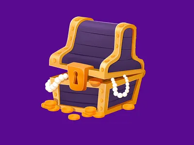 Chest | Game illustration animation award coins gui guide illustration motion