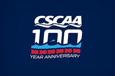 CSCAA 100th Anniversary Logo anniversary branding coach design diamond federation identity illustration league logo olympics sports swimming