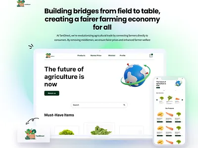 TaniDirect - Bridging Farmers to Consumers Platform agriculture agritech ui uiuxdesign webdesigne website