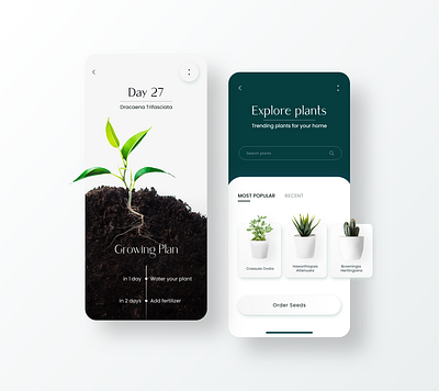Plant Grow App Design app grow minimal mobile ui plant plants typograhpy ui