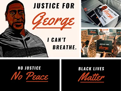 Justice for George Floyd blacklivesmatter george floyd illustration justice nojusticenopeace police brutality protest racism sign social justice