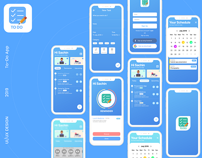 To Do App UI adobexd app app design app ui design interaction ios madewithadobexd ui user inteface ux