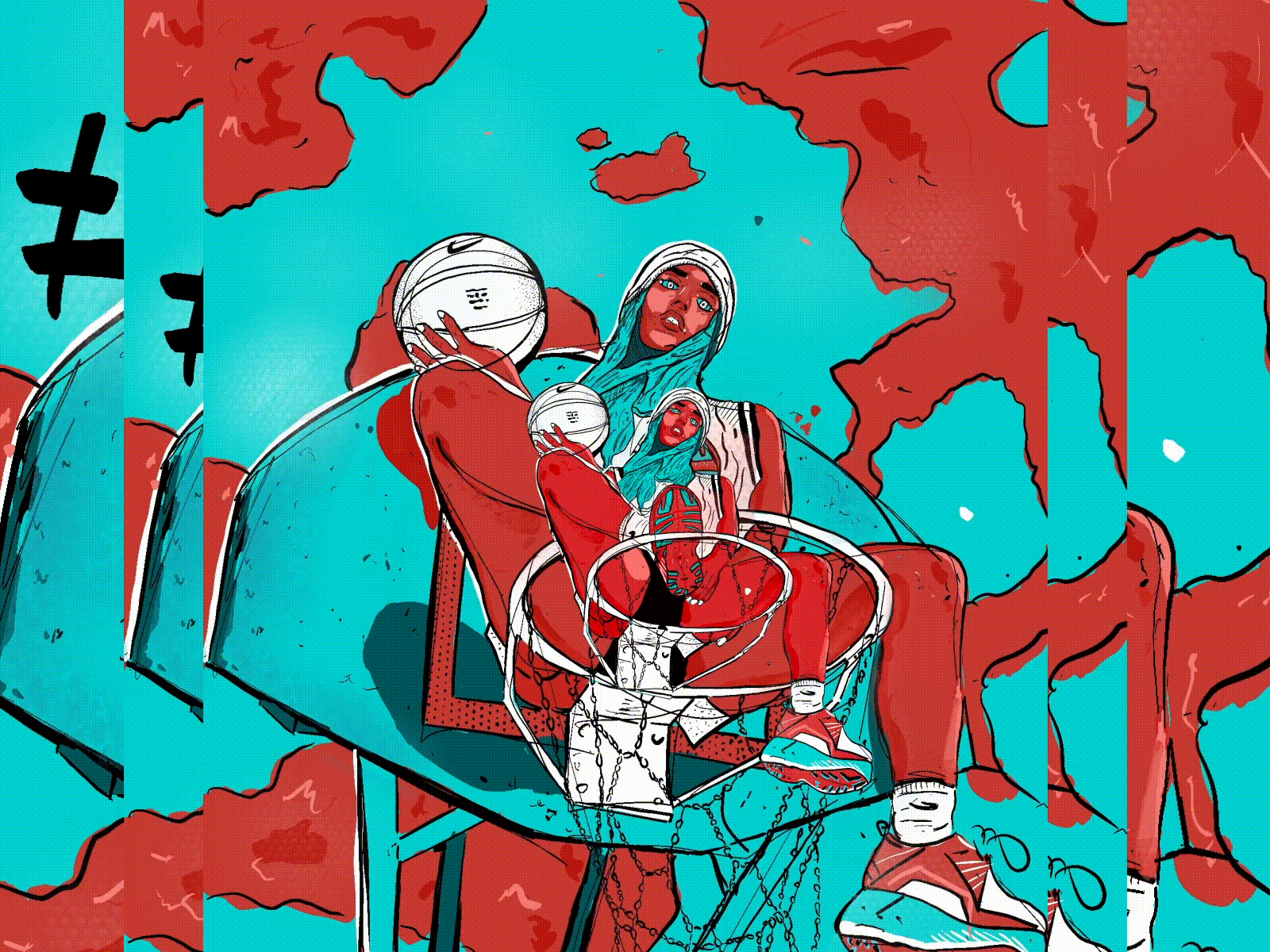 Illustration urbain art basketball hypebeast illustration nike pocreate rough sneackers street texture typography urban