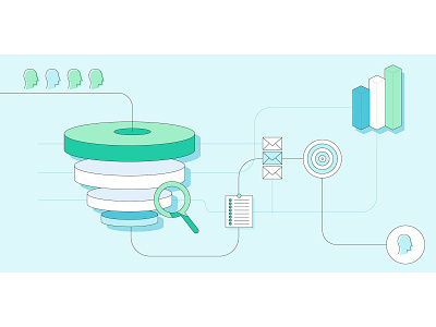 How to Track the Entire Talent Acqusition Funnel automation blog header blog post clean design funnel illustration marketing minimal recruitment startup talent acquisiton vector web