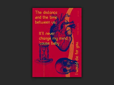 Die For You design drawing graphic design illustration lyrics music poster poster art song theweeknd type typography vintage