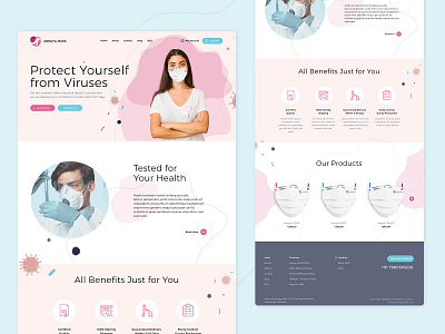 Arogya Mask 👨‍⚕️ concept design health illustration logo typography ui ux web website