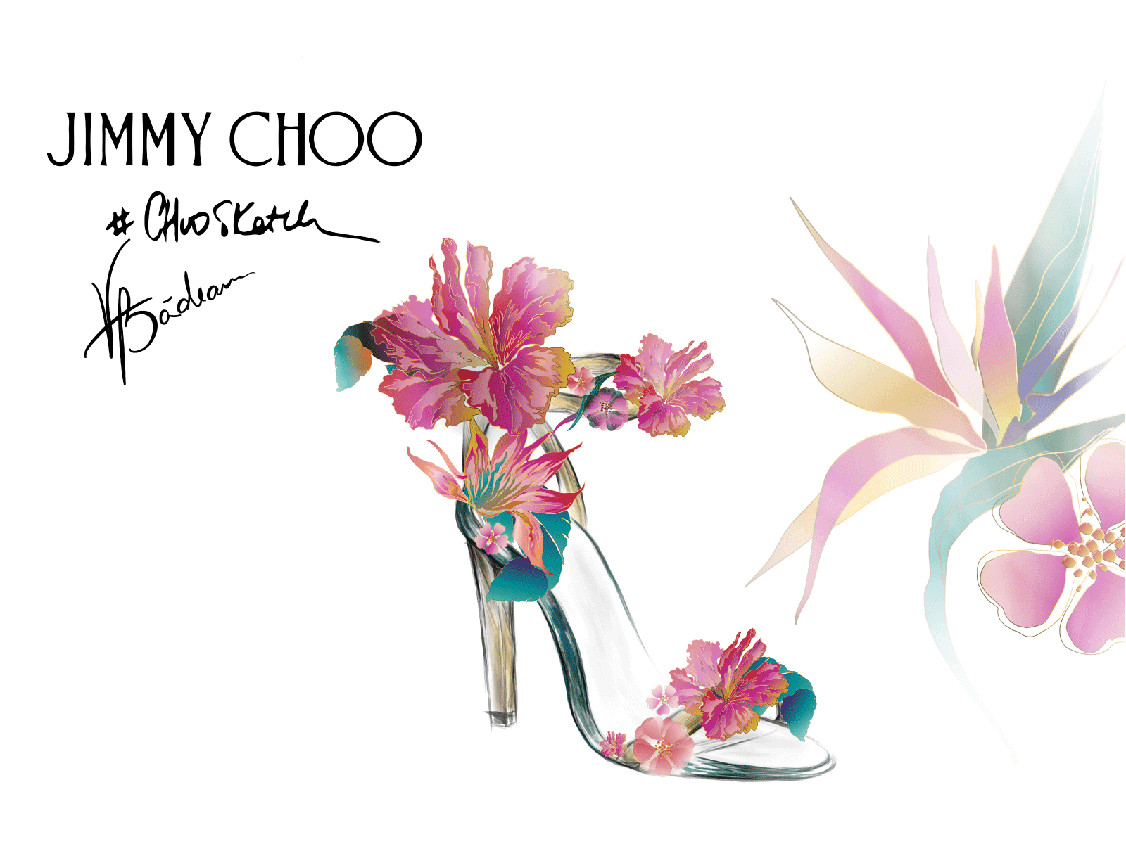 Jimmy Choo Valentina Badeanu art design fashion fashion brand fashion illustration floral heels illustration jimmy choo luxury ornamental