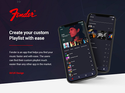 Fender Music App - UI/UX Design app ued ui uidesign uiux user experience userexperiencedesign ux