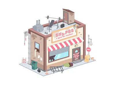 Springfield during a coronavirus pandemic 2d 3d coronavirus design illustration isometric pandemic simpsons springfield