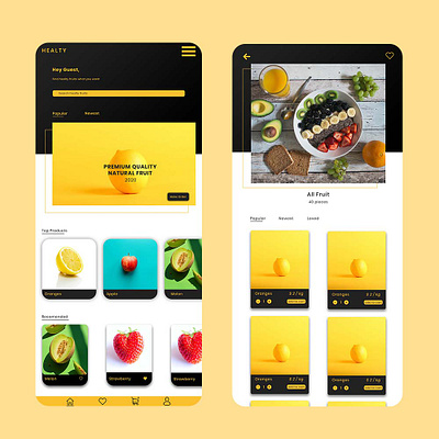 fruit shopping mobile app ui