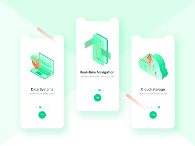 Mobile Landing Pages cloud data icon illustraion landing mobile navigation real time storage systems traffic work