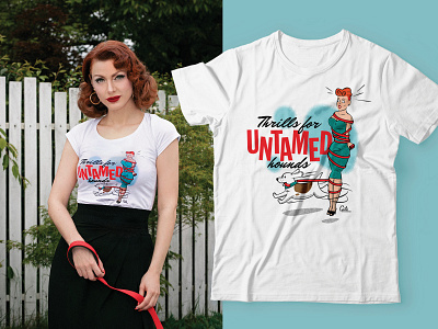 Greta Gardner - Untamed Hounds T-shirt Design 1950s 1960s comic book design illustration illustrations mid century mid century modern pin up pin up girl vector vintage style