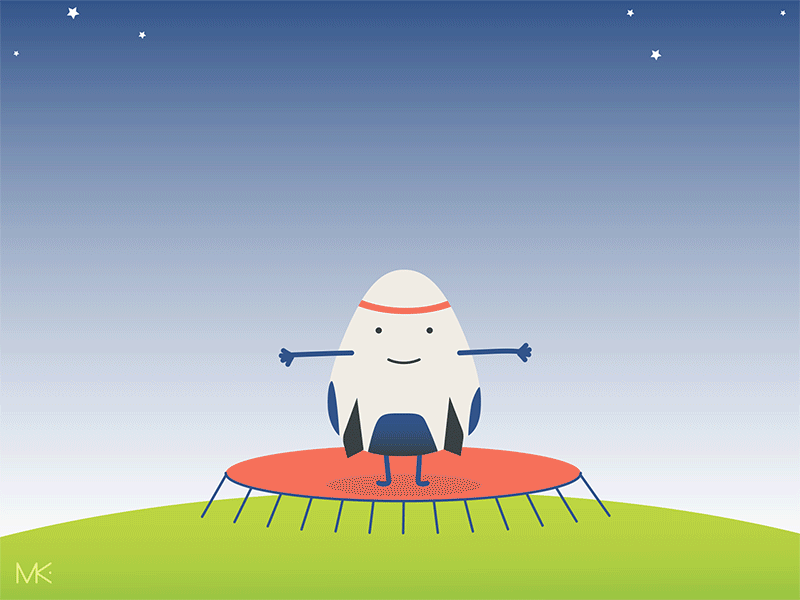 Animated funny Spacex rocket animated gif animated illustration animation character animation character design design dragon elonmusk illustration iss motion design rocket spacex trampoline vector