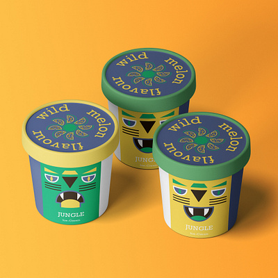 JUNGLE Ice-Cream bauhaus brand branding geometric design ice cream illustraion logo minimalism package packaging vector