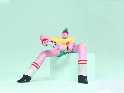 Gaming is healthy 3d animation character cinema 4d design gaming health mental