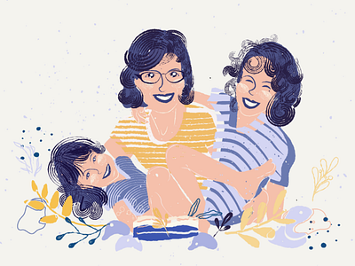 Family design flat illustration art