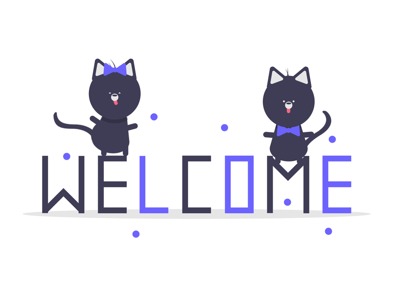 Welcome Cats Gif adobe aftereffects animated gif animation art benditcc design dribbble flat gif minimal mograph motion design motiongraphics vector wiggle