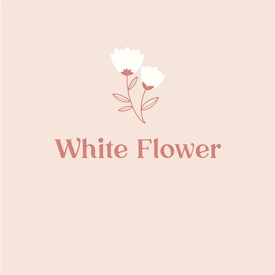 White flower branding design flower flower illustration flower shop illustrator logo logodesign minimal vector