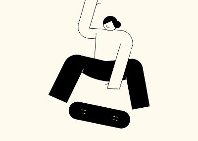 Flip art artwork design graphicdesign human illustration kick flip minimalist ollie skateboard skateboarder vector