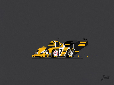 Porsche 956 2d 956 cartoons classic flat illustration illustrator lemans porsche race racecar vector vectorart vectors