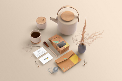 Hotleaf – Teahouse Branding Mockup Kit branding card container download floral free freebiecontainer identity leaves logo mockup packaging plants portfolio presentation psd retail tea teahouse templates