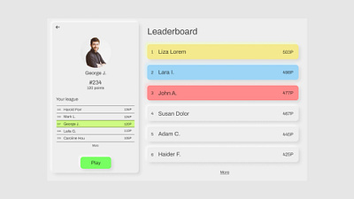 Daily UI 19 - Leaderboard app application daily daily ui dailyui design ui ux web