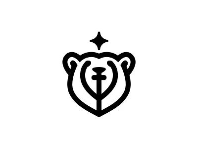 Polar Bear animal bear black brand brand identity flat graphic head icon illustration line logo logodesign mascot polar simple vector