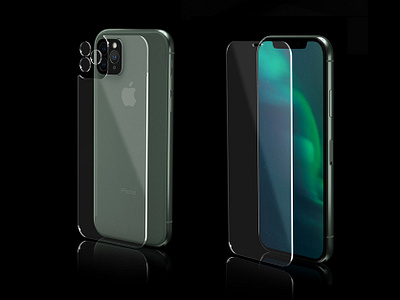 iPhone 11 Pro Max - Full Tempered Glass Kit 3d c4d product studio light tempered glass