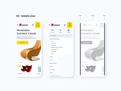 Remart's mobile view concept flat minimal responsive web design typography ui ui ux design uidesign ux uxdesign web design