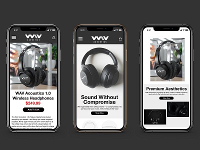 WAV Acoustics Mobile App Design clean clean ui minimal mobile mobile app mobile app design mobile design mobile ui mobile web mobile web design mobile website mobile website design ui ui ux uiux web web design webdesign website website design