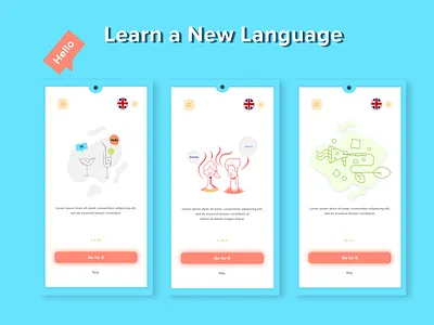 Learning language app flat design language learning mobile app ui uidesign