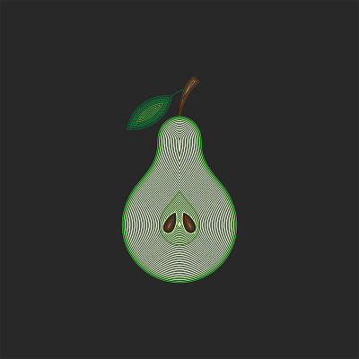 Pear illustration linart design emblem fruit illustration fruit logo line art linear lineart logo design minimal pear pear logo shape vector vector art vector illustration