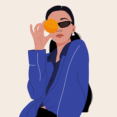 When live gives you oranges illustration oranges portrait woman