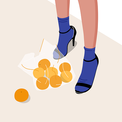 Oops... design illustration oranges portrait vector woman