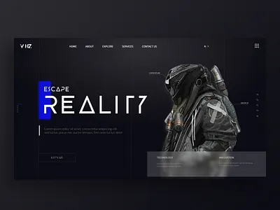 Escape Reality adobe xd clean design design figma minimal monochrome scifi ui uiux uiuxdesign web ui website