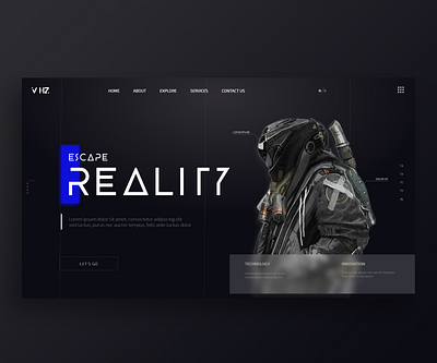 Escape Reality adobe xd clean design design figma minimal monochrome scifi ui uiux uiuxdesign web ui website