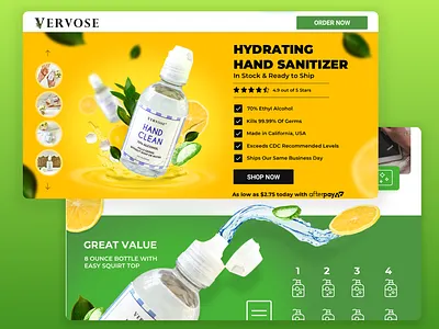 UI UX - Hand Sanitiser E Commerce Page [Covid 19] best ecommerce best website corona covid19 hand sanitizer ui ui design ux website design